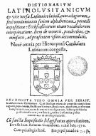 Dictionarium Latinolusitanico (1569/70)