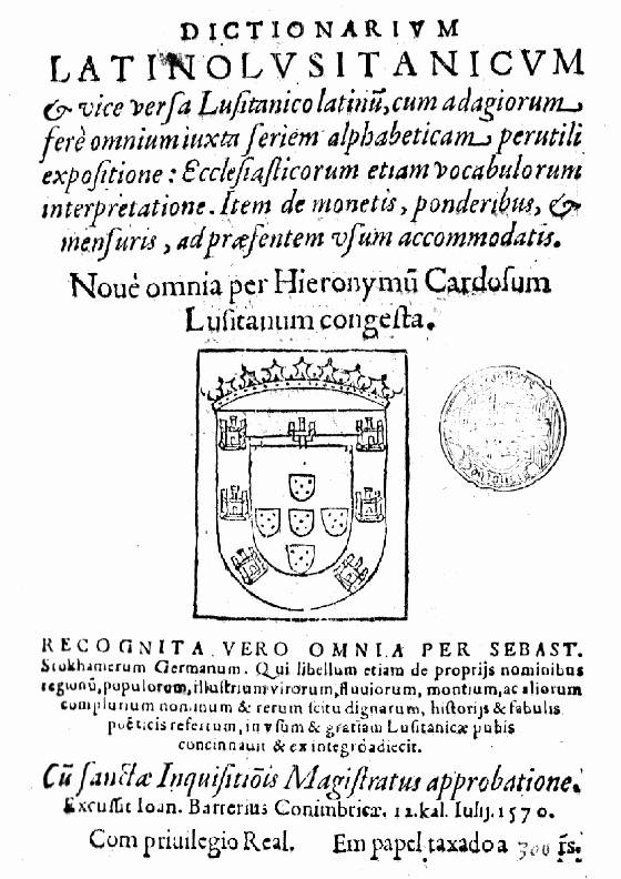 Dictionarium Latinolusitanico (1569/70)