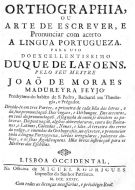Orthographia, ou arte de escrever e pronunciar com acerto a lingua portugueza (1734)